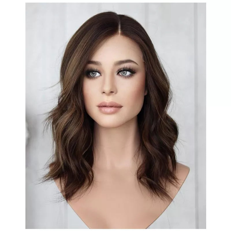 Super Big Layer Silk Top Jewish Kosher Wigs Natural Straight Mixed Colored Human Hair Wigs Easy Installed