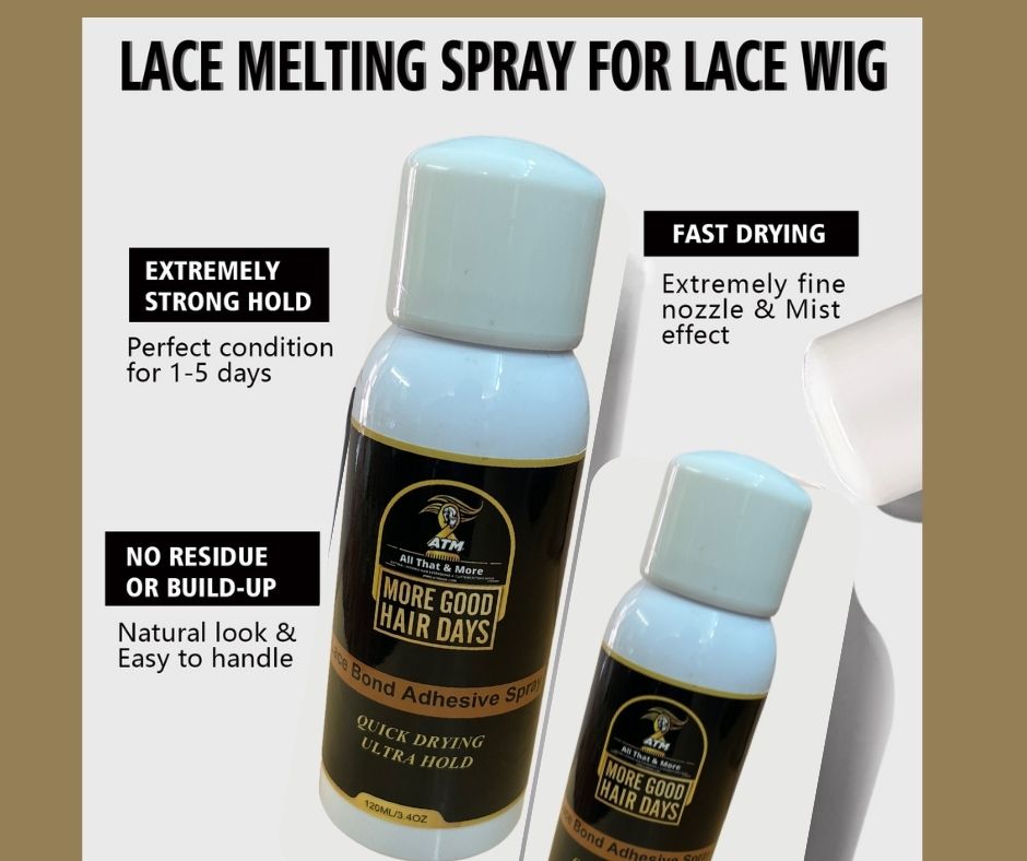 ATM More Good Hair Days Lace Bond Adhesive Spray | Easy to Apply Fast Drying Waterproof Latex Free Perspiration Resistant