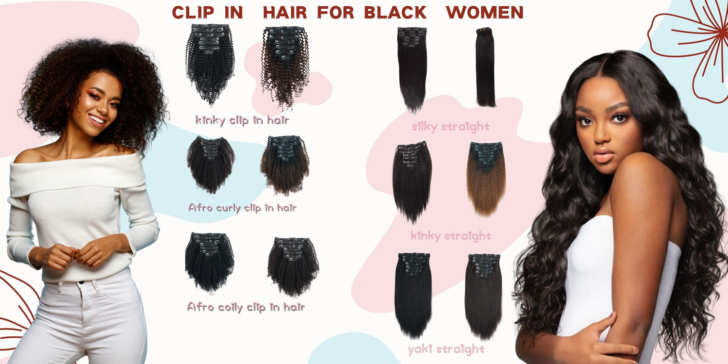 Afro Kinky Curly Clip ins For African Americans Black Women