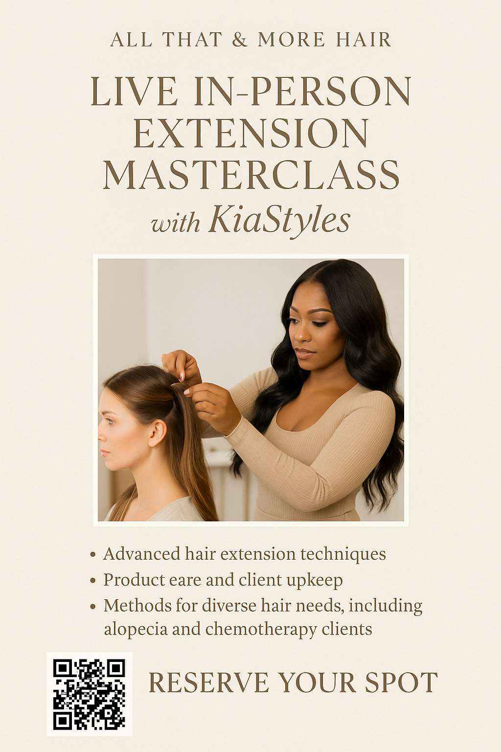  4-in-1 Certification to master I-Tip, Tape-in, K-Tip & Weft extensions. Atlanta, GA, USA, August 17th & 18th, 2025 4-in-1 Suitcase | Certification Hands on Hair Extensions Training