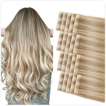 Tape-In Hair Extension Experts in Lilburn -#18/613 Pro Invisible Material Human Hair Extension Length	18.00 Style	Long Straight Hair- Invisible Tape in Hair Extensions Human Hair Seamless Injected Hand-Tied Pro Quality Virgin Human Hair Tape Ins Ash Blonde Highlighted Bleach Blonde... Size:18 Inch Color:#18/613 Pro Invisible-Book Your Appointment for Invisible Tape Hair Extensions Now! Call 1.678.663.5298"