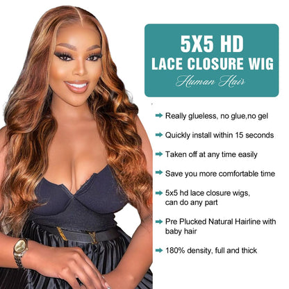 Beauty & personal Care, Hair Care, Hair Extensions, Hair replacement, Wigs & Accessories,Glueless Wigs Human Hair Pre Plucked Pre Cut 24 Inch 5x5 HD Lace Closure Wigs Human Hair 180% Density Body Wave Lace Front Wig, 4/27 Ombre Highlight Honey Blonde Wig, ALL THAT & MORE CUSTOM HAIR EXTENSIONS, HAIRPIECES, WEAVES & WIG SALON SERVICES, Free lace front Wig Install service near me voucher, wig of the month deal, coupon, discounts