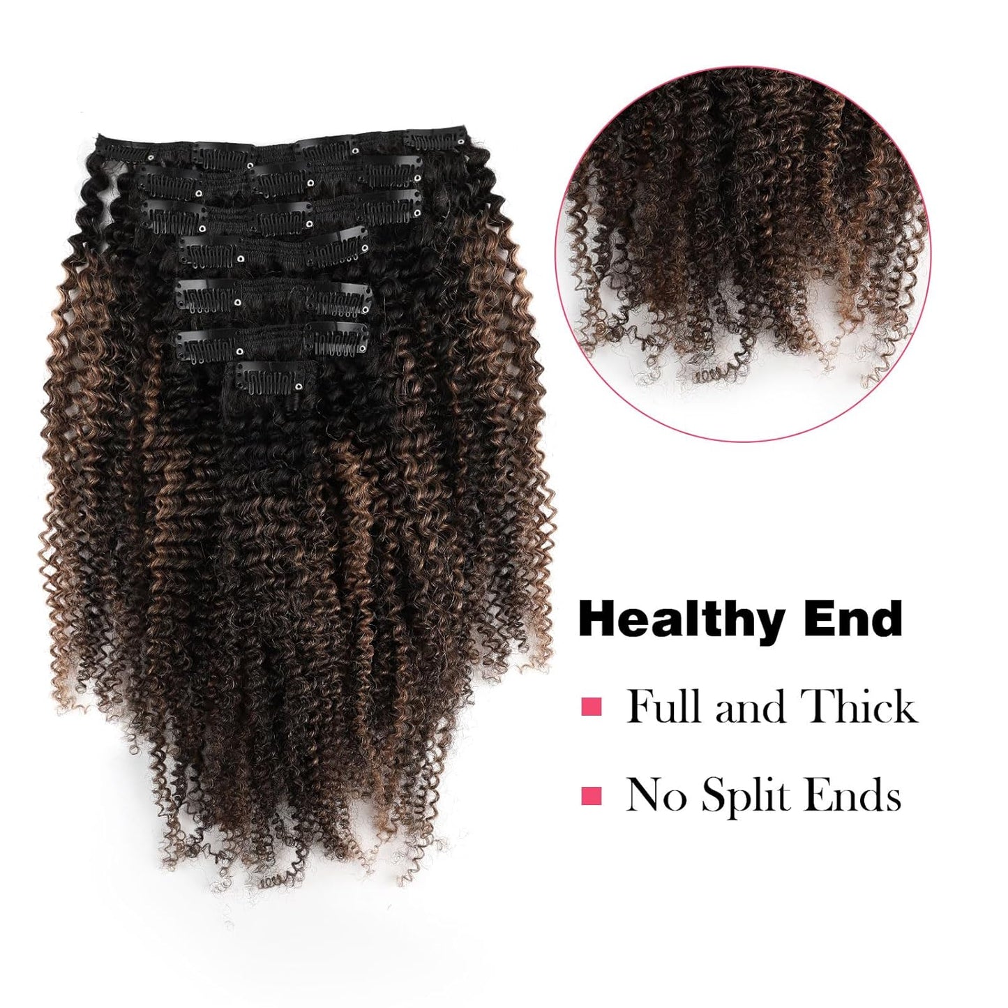 HAIR Ombre Human Hair Extensions 3C 4A Clip in Double Weft Real Remy Human Hair for African American, Natural Black Fading into Light Auburn Beauty Salon Application Near Me - Book Appointment 1.678.663.5298