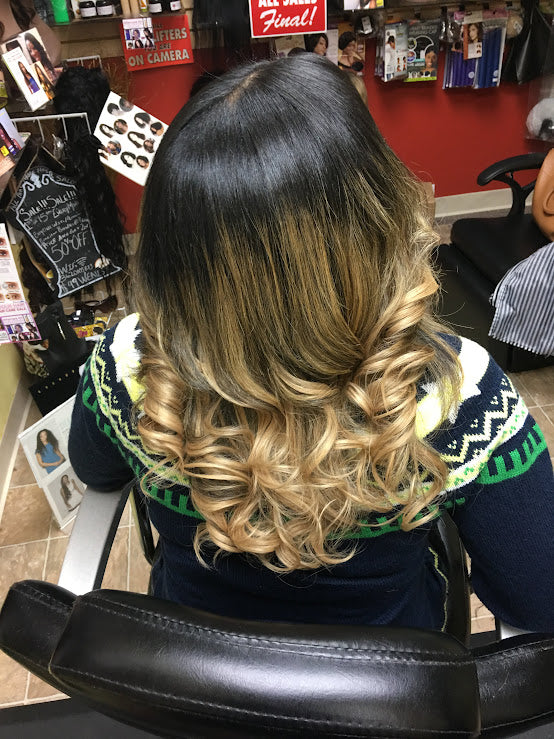 Best Hair extension installment Atlanta_Best_Braidless_Sew-in_Micro_Link_Installation_Before_After_Natural_Straight | Book Appointment