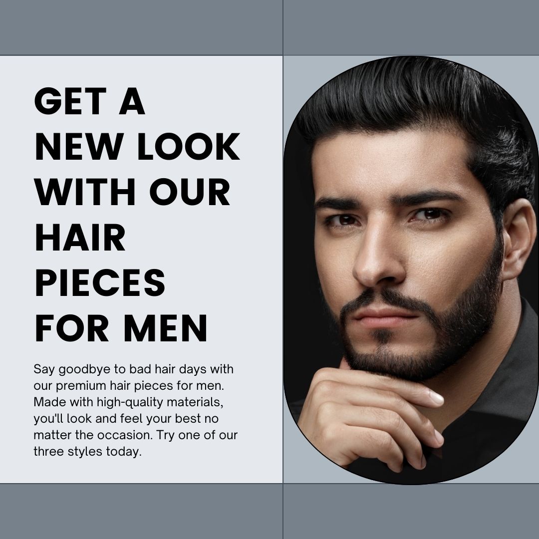 Fast Fix: The realistic hair alternative for men. Get a full head of hair, instantly and confidently! Get the perfect look without anyone knowing. Not a toupee! #hairlosssolution #notatoupee Say goodbye to bad hair days with our premium hair pieces for men. Made with high-quality materials, you'll look and feel your best no matter the occasion. Try one of our three styles today. Get a New Look with Our Hair Pieces for Men