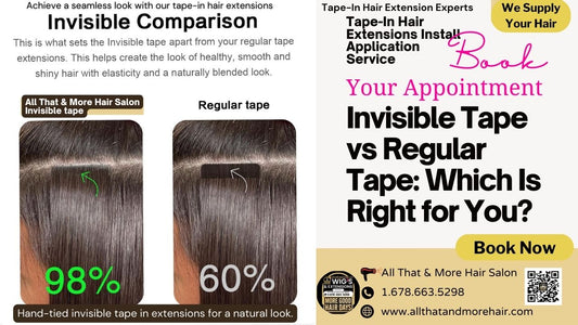 Tape-In Hair Extension Experts nearme - We supply premium human remy hair. Hand-tied Invisible Tape vs Regular Tape: Which Is Best for You? Book an Appointment for Invisible Tape Hair Extension Application at 1.678.663.5298-Meet Kia Styles, Your Hair Extension Specialist and Hair Loss Solution Provider, Serving Georgia, Tennessee, Alabama, Florida, South & North Carolina. Join Our Trail of Happy Clients.