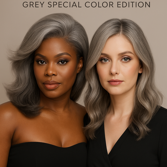 T.R.E.A.T. Signature Hair Alternative – Hand-Tied Crown thinning, balding, hair-loss Solution  – Gray Color Special Edition Grace Meets Glamour in Every Strand