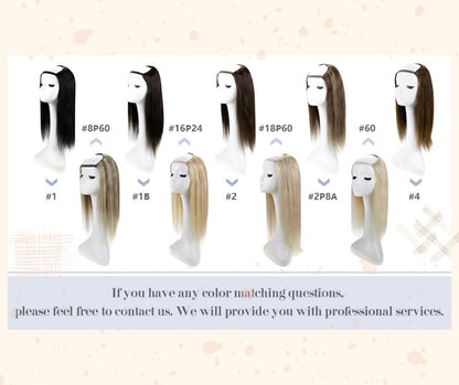 European Straight Clip In Blonde Hair Extensions Half Wig Custom Real Human Hair Ready 2 Wear