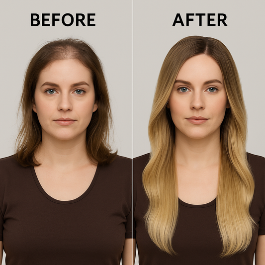 non-surgical hair replacement Atlanta Hair Loss Treatment Center Cranial Prosthesis: Ombre Blonde Hair Enhancement System call salon for service 1-678-663-5298