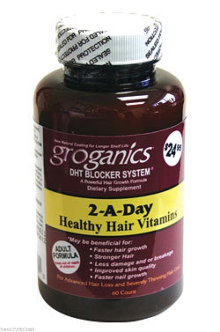 Groganics DHT Blocker System 2-a-Day Healthy Hair Vitamins for Adults! 🌿🌱