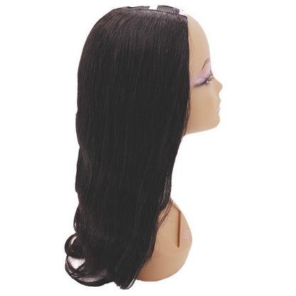 100% Premium Remy Human Hair U-Shape Wig Body Wave Color Natural Dark Brown #1B