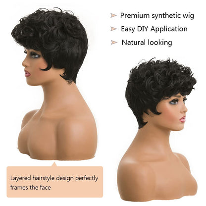 Shop Short Pixie Curly-Black Synthetic Wig Hair Replacement Short Pixie Cut Wig for Black Women Pixie Cut Wig with Bangs Short Curly Wigs for Black Women Natural Wavy Layered Pixie Wig for African... Color: Pixie Curly-Auburn Brown different hair replacement system products including men’s toupees, women’s wigs, toppers and hair extensions,  wholesalers, including online shop owners, salon owners, hair stylists and regional wig and hair system distributors. feelmorelikeuhair.com