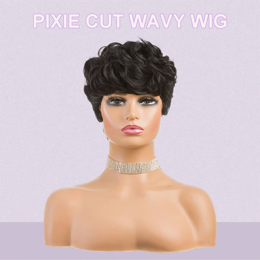 Shop Short Pixie Cut Wavy Synthetic Wig Color-Black Firstina Hair Replacement Short Pixie Cut Wig for Black Women Pixie Cut Wig with  Bangs Short Curly Wigs for Black Women Natural Wavy Layered Pixie Wig for African Hair Color different hair loss hairpiece hair replacement system products including men’s toupees, women’s wigs, toppers and hair extensions, wholesalers, including online shop owners, salon owners, hair stylists regional wig and hair system hairpieces distributors.feelmorelikeuhair.com