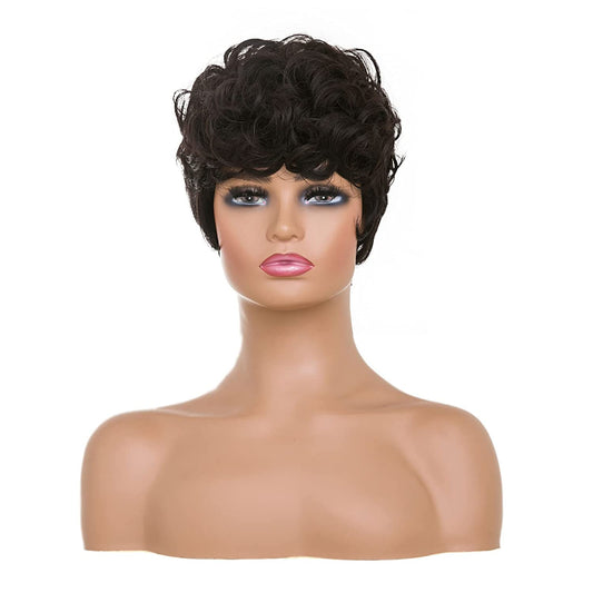 Shop Short Pixie Color Curly-Dark Brown Synthetic Wig Hair Replacement Short Pixie Cut Wig for Black Women Pixie Cut Wig with Bangs Short Curly Wigs for Black Women Natural Wavy Layered Pixie Wig for African Hair Color different hair loss hairpiece hair replacement system products including men’s toupees, women’s wigs, toppers and hair extensions, wholesalers, including online shop owners, salon owners, hair stylists regional wig and hair system hairpieces distributors. feelmorelikeuhair.com