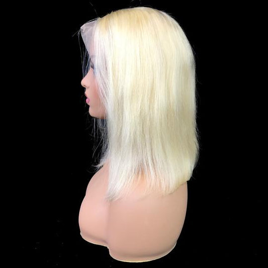 Custom Remy Straight 13"X 4"Lace Frontal Bob Wig Blonde #613