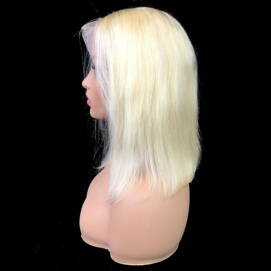 Custom Remy Straight 13"X 6"Lace Frontal Bob Wig Blonde #613