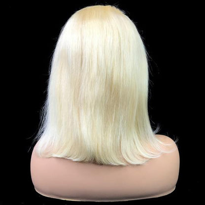 Custom Remy Straight 13"X 4"Lace Frontal Bob Wig Blonde #613