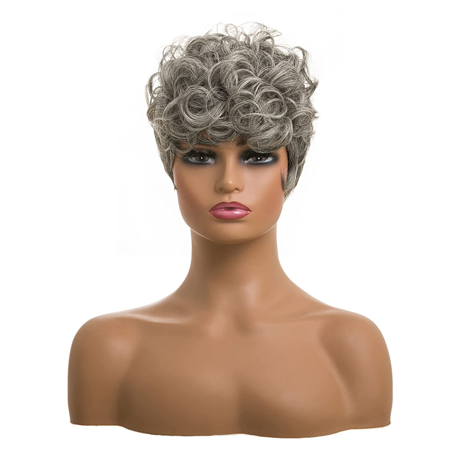 Shop Short Pixie Color Curly-Black Mixed Silver Synthetic Wig Hair Replacement Short Pixie Cut Wig for Black Women Pixie Cut Wig with Bangs Short Curly Wigs for Black Women Natural Wavy Layered Pixie Wig for African... Color :  different hair replacement system products including men’s toupees, women’s wigs, toppers and hair extensions,  wholesalers, including online shop owners, salon owners, hair stylists and regional wig and hair system distributors. feelmorelikeuhair.com