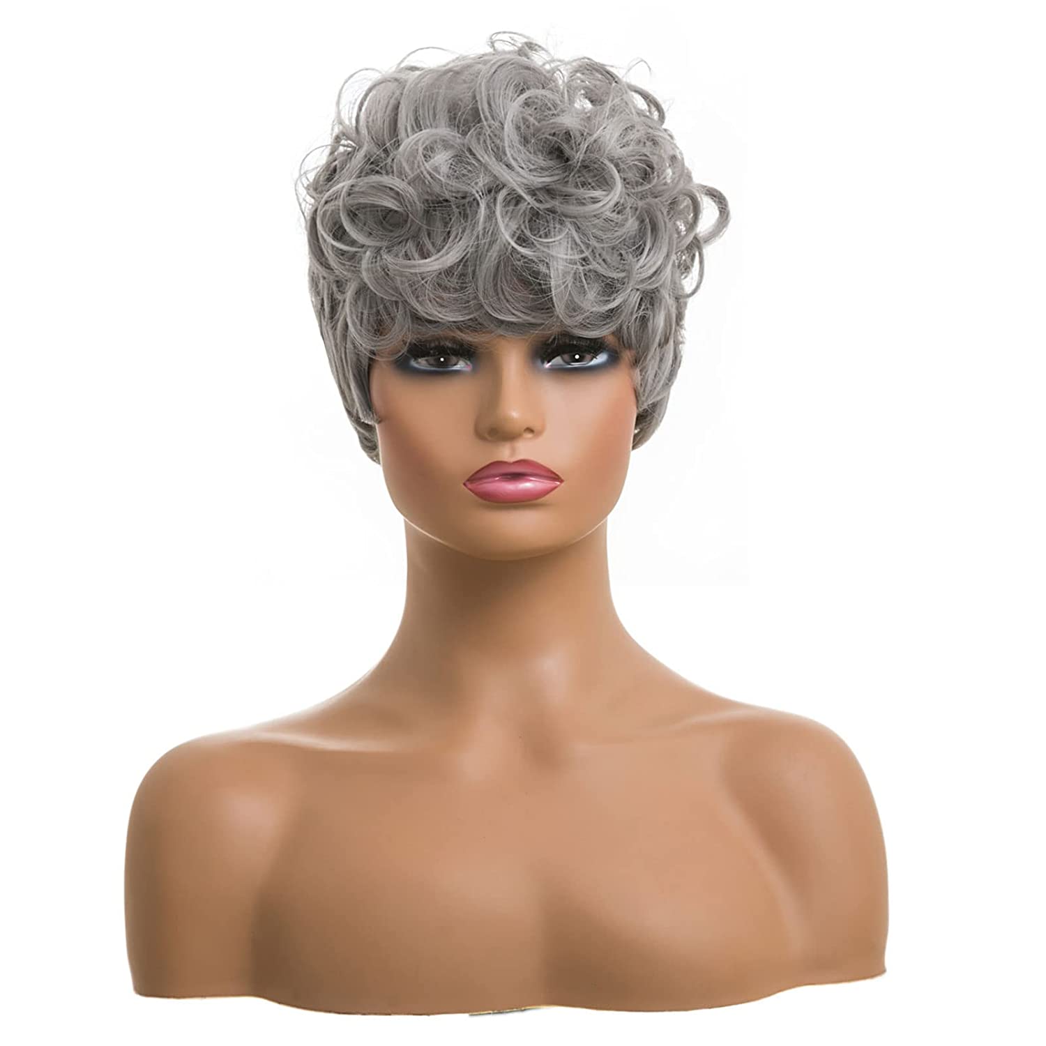 Shop Short Pixie Cut Curly Synthetic Wig Color-Grey Firstina Hair Replacement Short Pixie Cut Wig for Black Women Pixie Cut Wig with  Bangs Short Curly Wigs for Black Women Natural Wavy Layered Pixie Wig for African Hair Color different hair loss hairpiece hair replacement system products including men’s toupees, women’s wigs, toppers and hair extensions, wholesalers, including online shop owners, salon owners, hair stylists regional wig and hair system hairpieces distributors.feelmorelikeuhair.com