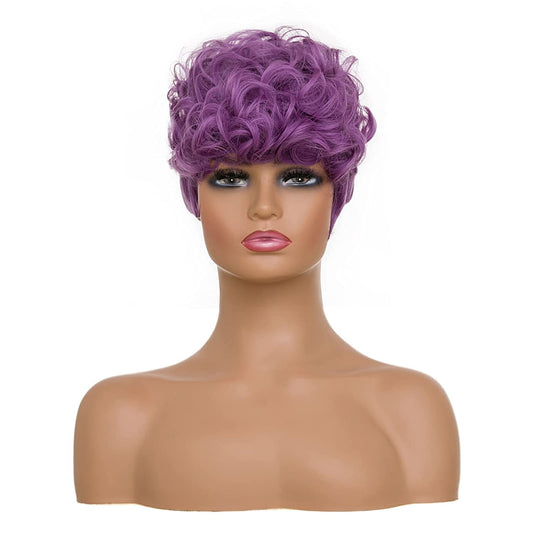 Shop Short Pixie Color Curly-Curly-Dark Purple Synthetic Wig Hair Replacement Short Pixie Cut Wig for Black Women Pixie Cut Wig with  Bangs Short Curly Wigs for Black Women Natural Wavy Layered Pixie Wig for African Hair Color different hair loss hairpiece hair replacement system products including men’s toupees, women’s wigs, toppers and hair extensions, wholesalers, including online shop owners, salon owners, hair stylists regional wig and hair system hairpieces distributors.feelmorelikeuhair.com