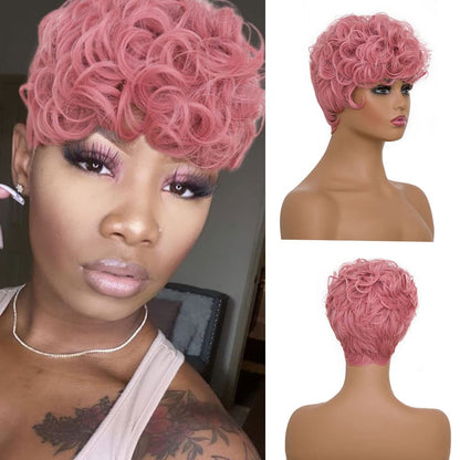 Shop Short Pixie Cut Curly Synthetic Wig Color-Pink Firstina Hair Replacement Short Pixie Cut Wig for Black Women Pixie Cut Wig with  Bangs Short Curly Wigs for Black Women Natural Wavy Layered Pixie Wig for African Hair Color different hair loss hairpiece hair replacement system products including men’s toupees, women’s wigs, toppers and hair extensions, wholesalers, including online shop owners, salon owners, hair stylists regional wig and hair system hairpieces distributors.feelmorelikeuhair.com