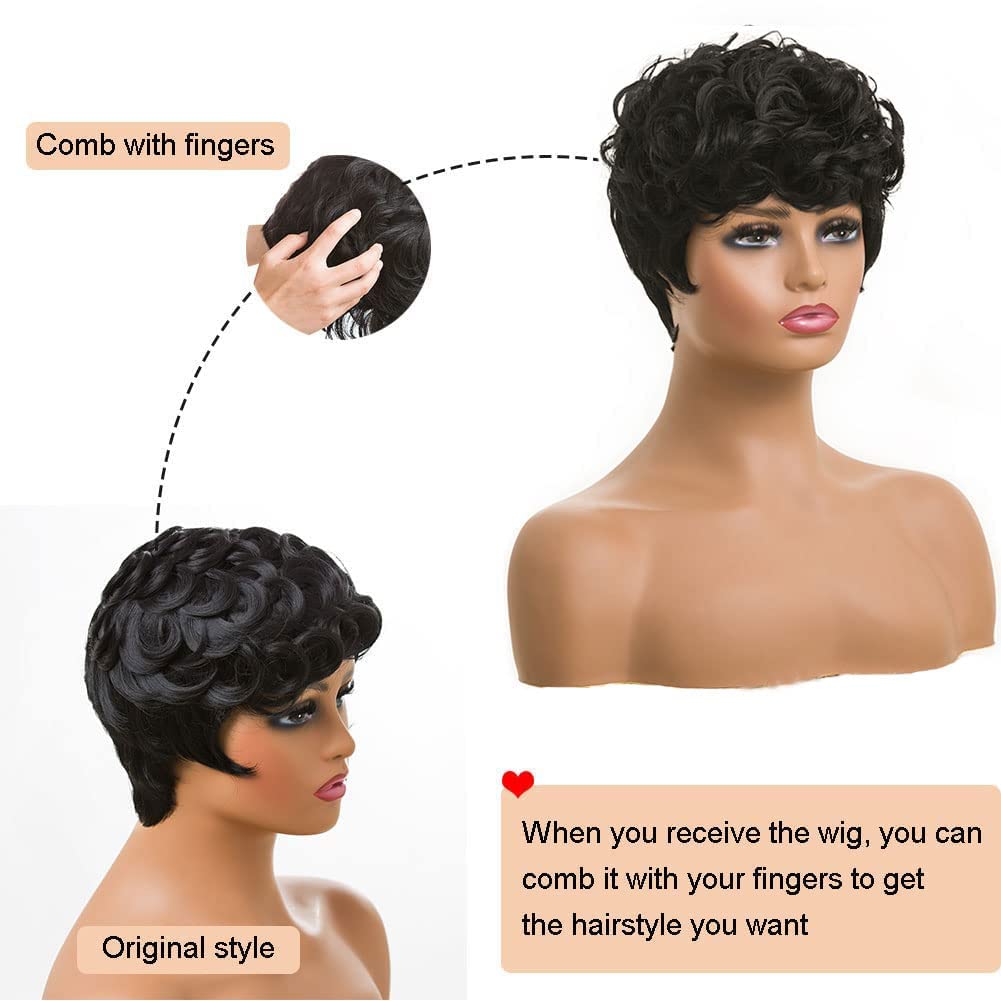 Shop Short Pixie Color Curly-Black Mixed Silver Synthetic Wig Hair Replacement Short Pixie Cut Wig for Black Women Pixie Cut Wig with Bangs Short Curly Wigs for Black Women Natural Wavy Layered Pixie Wig for African... Color :  different hair replacement system products including men’s toupees, women’s wigs, toppers and hair extensions,  wholesalers, including online shop owners, salon owners, hair stylists and regional wig and hair system distributors. feelmorelikeuhair.com