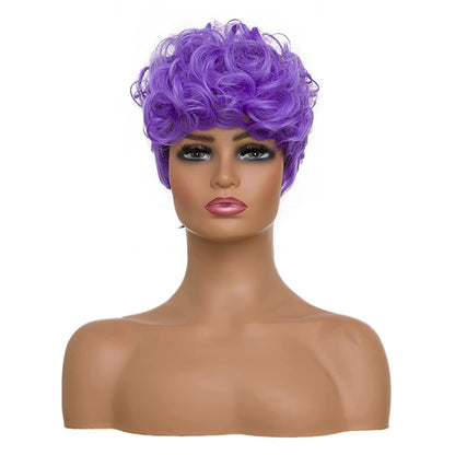 Shop Short Pixie Cut Curly Synthetic Wig Color-Light Purple Firstina Hair Replacement Short Pixie Cut Wig for Black Women Pixie Cut Wig with  Bangs Short Curly Wigs for Black Women Natural Wavy Layered Pixie Wig for African Hair Color different hair loss hairpiece hair replacement system products including men’s toupees, women’s wigs, toppers and hair extensions, wholesalers, including online shop owners, salon owners, hair stylists regional wig and hair system hairpieces distributors.feelmorelikeuhair.com