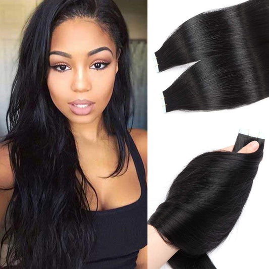 20Pcs 60g Tape in Human Hair Extensions Human Hair Hair Tape in Extensions Seamless Skin Weft Invisible Double Sided Glue in Hair Silky Straight...  Premium Raw Virgin Human Hair Bundles Straight/Body/Deep/Curly Wave Extensions