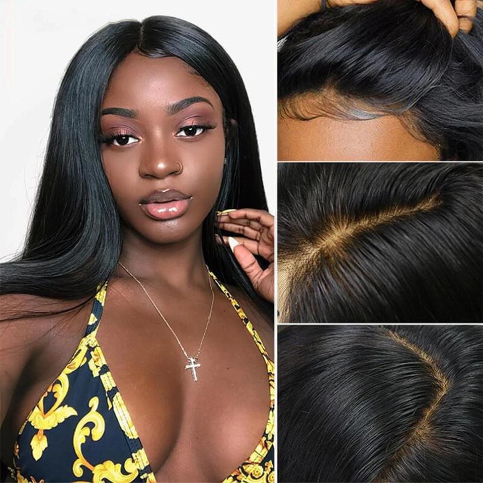Brazilian Straight Virgin Hair 3 Bundles With Closure Free Part (14 16 18 with 14inch)