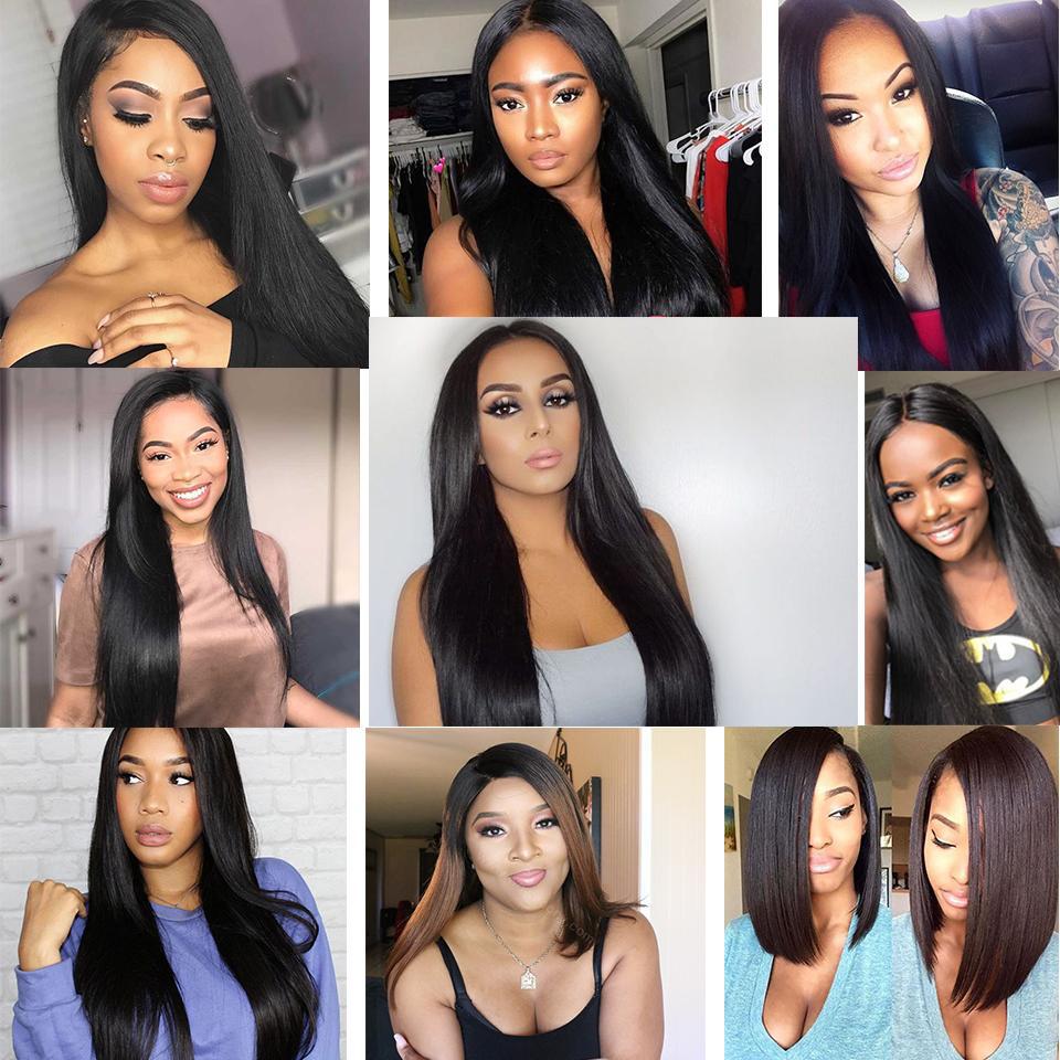 Brazilian Straight Virgin Hair 3 Bundles With Closure Free Part (14 16 18 with 14inch)