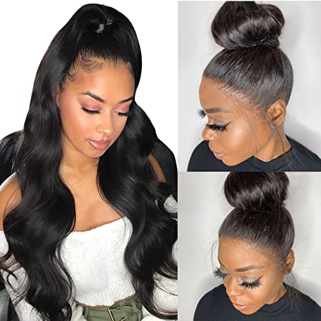 Ready 2 Wear Custom Full 360 Lace Front wigs Human Hair Pre Plucked, 18 Inch 360 Lace Front Wigs Human Hair Wigs For Black Women, HD Transparent Body Wave 360 Lace Frontal Wigs Human Hair Can Make High Ponytail & #highBuns