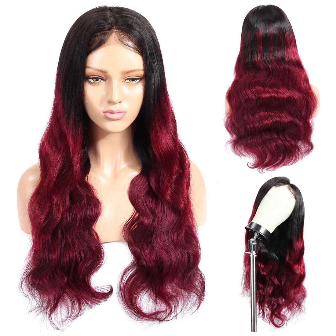 99J Burgundy Color Lace Front Wig Custom Protective Style Ready2Wear Hair System