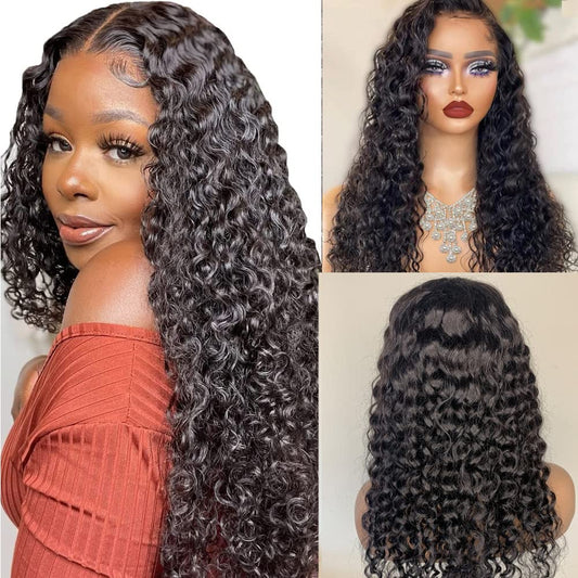 Custom Beach Wave Transparent Closure Wig