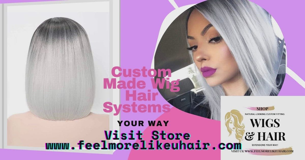 Straight Bob Wigs Silver Gray Bob Wig Heat Resistant Synthetic Hair Replacement Wig (Ombre Silver Gray)