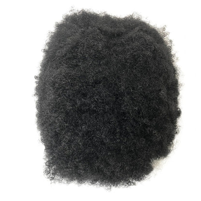 Embrace MALE HAIR Afro Curl Toupee For Black Men Brazilian Remy Human Hair Full Poly African American Human Hair System THIN SKIN Man Weave Balding Mens Custom Hair Unit