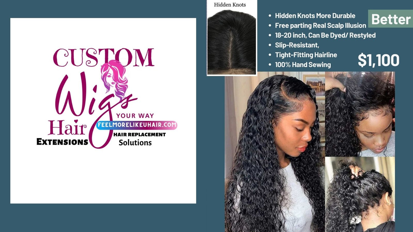 Custom Fitting Hair System Wig (Create Your Own) Ready 2 Wear Basic