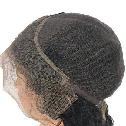 Custom Remy Deep Wave 13"X 4"Lace Frontal Bob Wig Natural