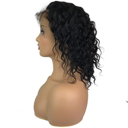 Custom Remy Deep Wave 13"X 4"Lace Frontal Bob Wig Natural