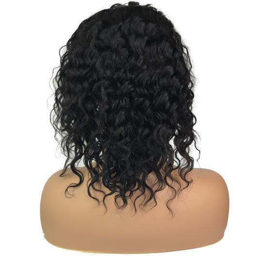 Custom Remy Deep Wave 13"X 4"Lace Frontal Bob Wig Natural