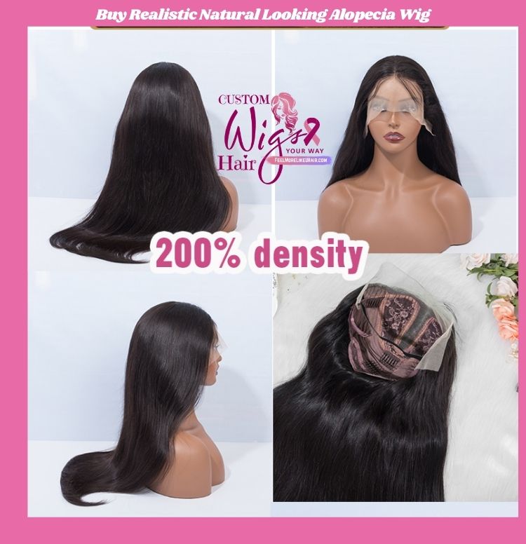 Medical wigs for alopecia | Custom lace front wig 100% real human virgin hair straight
