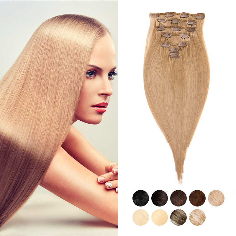 Beauty Human Hair Extensions Color Virgin Remy Human Hair Clip In Extensions For Woman