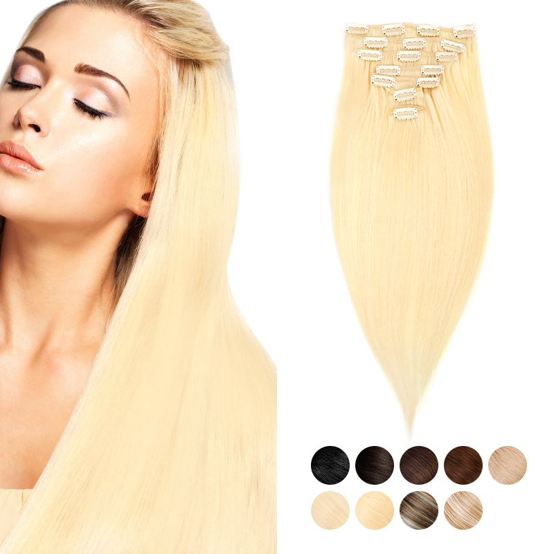 Beauty Human Hair Extensions Color Virgin Remy Human Hair Clip In Extensions For Woman