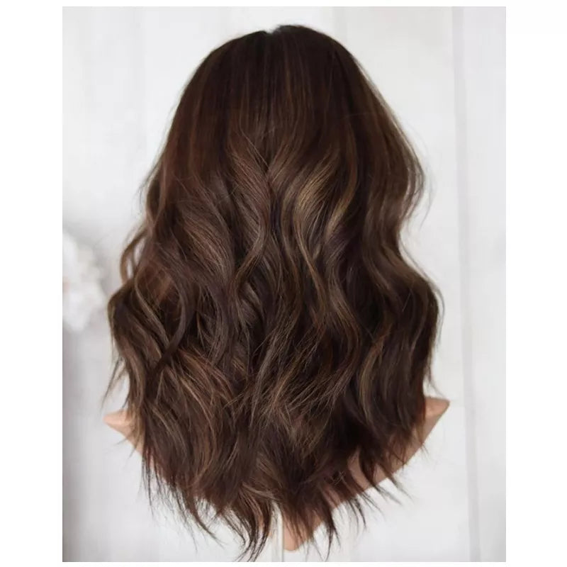 Natural Wave Shoulder Length Mixed Colored European Jewish Kosher Wig With Lace