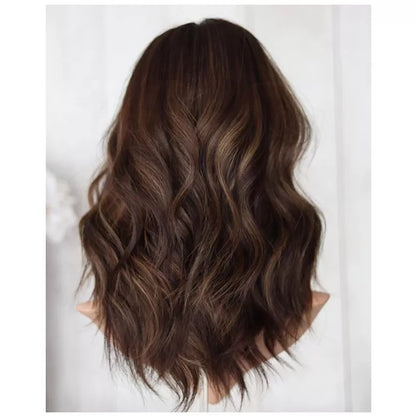 Natural Wave Shoulder Length Mixed Colored European Jewish Kosher Wig With Lace