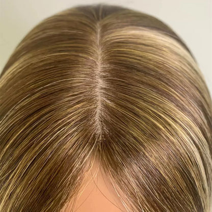 100% European Human Hair Jewish Wigs Highlight Kosher Wigs For Women