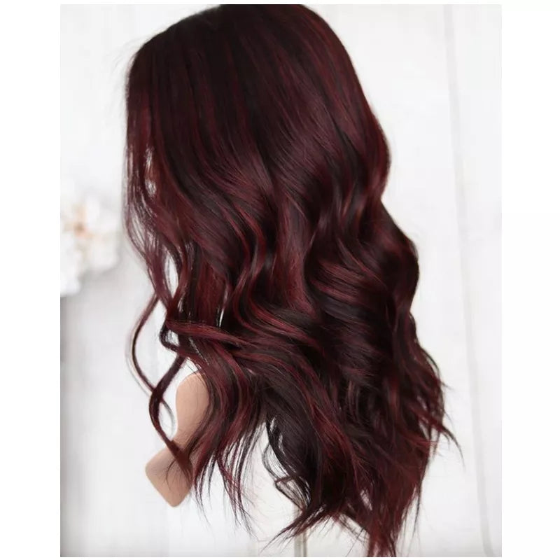 Burgundy Highlight Top Quality European Human hair Sheitel Topper Human Hair Jewish Kosher Wigs