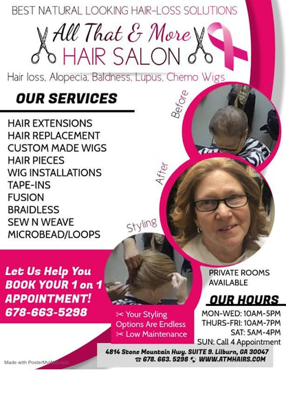 appointmentType-thumb_Professional Lace Wig-Hair Replacement-Install Application Appointment… https://www.feelmorelikeuhair.com/products/professional-lace-wig-install-application-with-a-fmlu-wig-expert-225-00 Our Amazingly Invisible Secure Attachment Is Ideal For Extended Wear, waterproof provides a super-secure extended-wear bond of up to four weeks, depending on your body chemistry and activity level Hold Time-Extended Wear Please read: New Policy Cancellation+ Etiquette Because spots are filling more