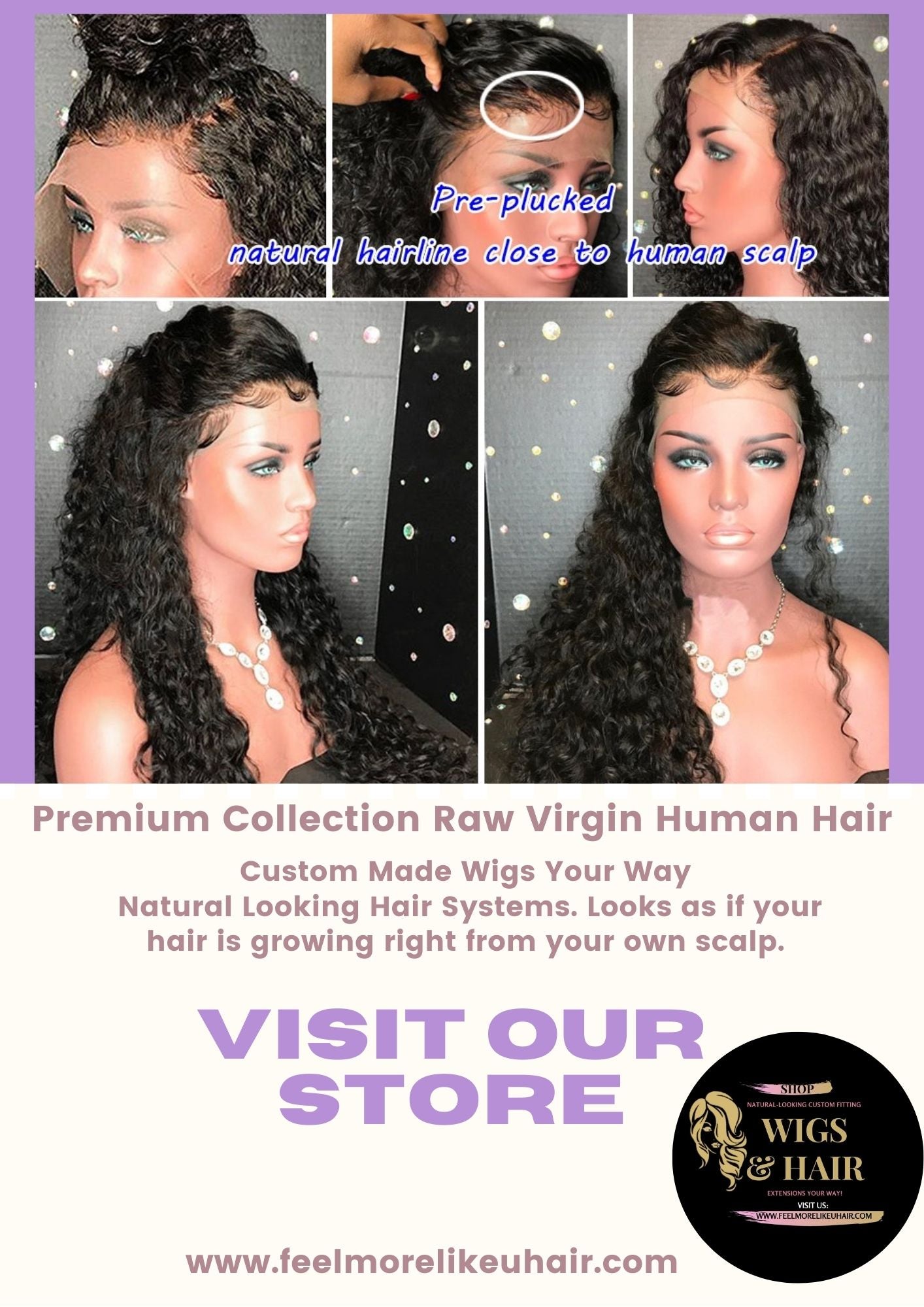 Custom Made Full Lace Wig-Raw Cambodian Curly Wave-Transparent Lace Color 18 inch