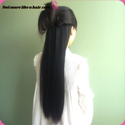 24" Custom Made Human Hair Extensions Hairpiece