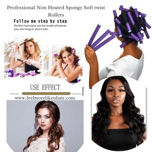 Professional 5 pc. Non Heated Spongy Soft Twist Rollers